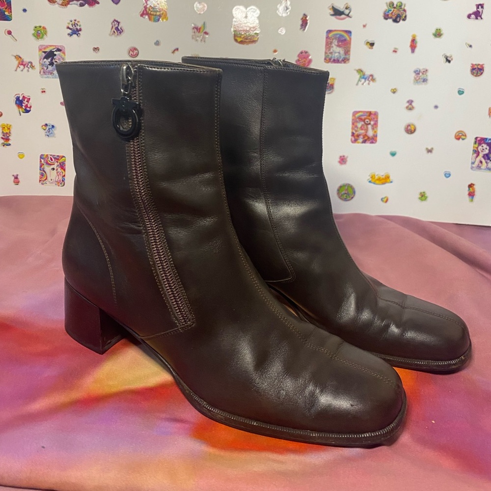 Brown Salvatore Ferragamo Booties